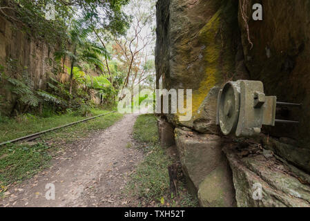 Dans Lawrey Plunkett, Mosman reste certaines parties de l'ancien découpage et Balmoral Beach la ligne de tram sont toujours en place. La ligne a été fermée en 1958 Banque D'Images