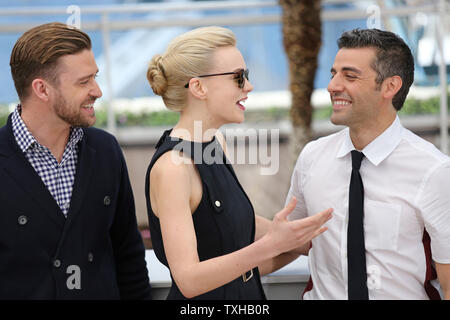 Justin Timberlake (L), Carey Mulligan (C) et Oscar Isaac arrivent à être pris en photo pour le film "Inside Llewyn Davis" lors de la 66e Festival annuel International du Film de Cannes à Cannes, France le 19 mai 2013. UPI/David Silpa Banque D'Images