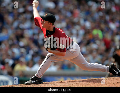 Le lanceur partant des Houston Astros Roy Oswalt lance contre les Cubs de Chicago dans la quatrième manche à Wrigley Field de Chicago le 14 juillet 2007. (UPI Photo/Mark Cowan) Banque D'Images