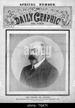 1910 Daily Graphic front page King Edward VII dead Banque D'Images