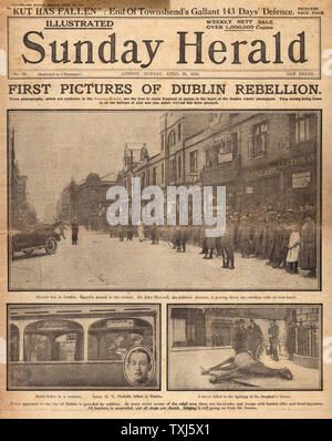 1916 Sunday Herald front page soulèvement de Pâques déclaration l'Irlande Banque D'Images