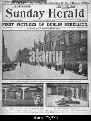 1916 Sunday Herald front page soulèvement de Pâques déclaration l'Irlande Banque D'Images