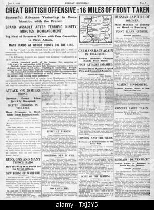 1916 page 3 reportages picturale dimanche la bataille de la Somme Banque D'Images