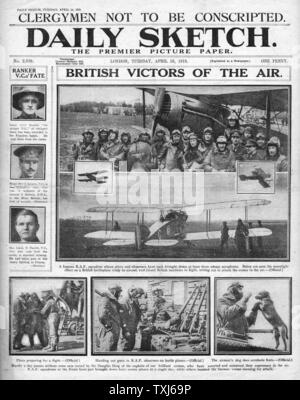 1918 Daily Sketch page de déclaration Nouveaux Royal Air Force Banque D'Images