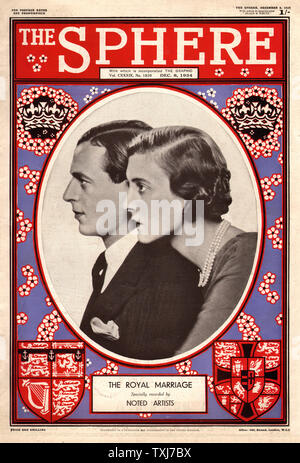 La Sphère 1934 Mariage Royal duc de Kent à la Princesse Marina Banque D'Images