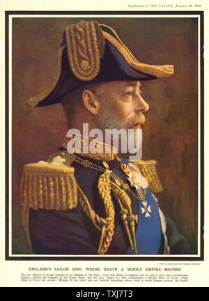 1936 Le roi George V portrait Tatler Banque D'Images