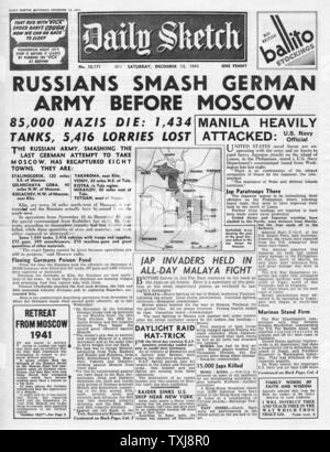 1941 Daily Sketch Invasion de la Russie, de l'opération Barbarossa Banque D'Images