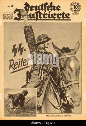 1943 Deutscher Illustrierte Cavalerie Waffen SS Banque D'Images