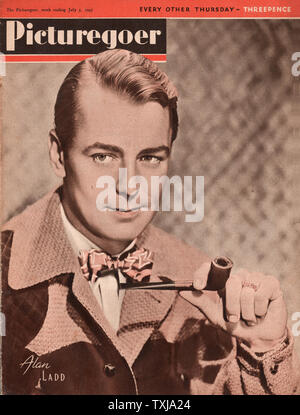 1947 Picturegoer front page magazine l'acteur Alan Ladd Banque D'Images