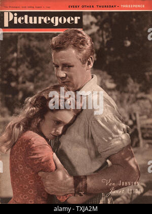 1947 Picturegoer front page magazine acteur Van Johnson et l'actrice Janet Leigh Banque D'Images