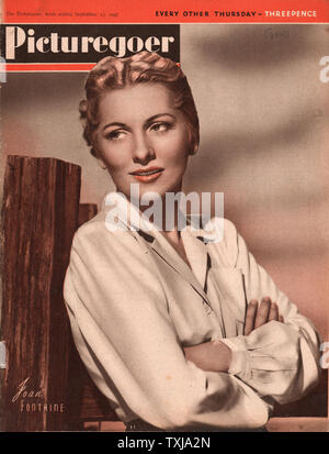 1947 Picturegoer front page magazine l'actrice Joan Fontaine Banque D'Images