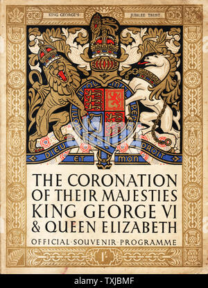1937 Le roi George VI Programme Coronation Banque D'Images