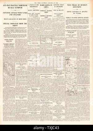 1942 page 4 la fois bataille pour la Malaisie, les forces de l'axe de réflexion de la Libye et de l'armée russe à l'avance sur le front de l'Est Banque D'Images