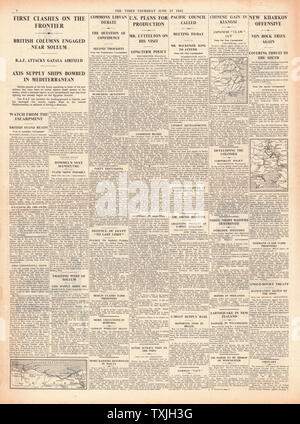 1942 page 4 l'époque de la bataille sur la frontière égyptienne et de la bataille de Crimée et Kharkov Banque D'Images