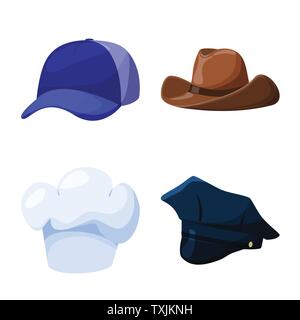 Vector illustration de coiffures et napper d'un logo. Collection de coiffures et d'illustration vectorielle stock casque. Illustration de Vecteur
