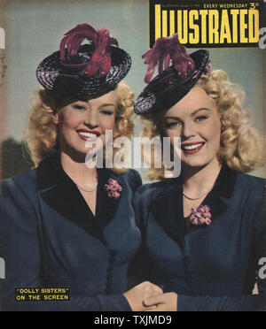1946 UK magazine illustré actrices Juin Haver et Betty Grable Banque D'Images