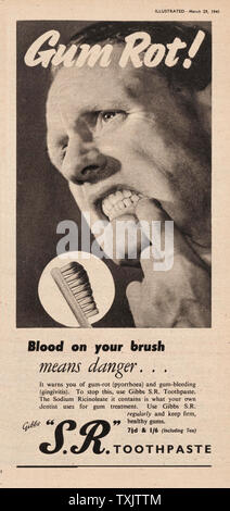 1941 Le magazine britannique annonce dentifrice SR Banque D'Images