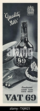 1941 Le magazine britannique annonce Whisky VAT 69 Banque D'Images