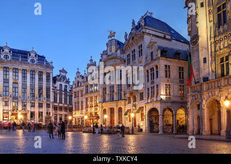 Maisons de guilde dans la Grand Place (Grote Markt) à Bruxelles, Belgique. Banque D'Images