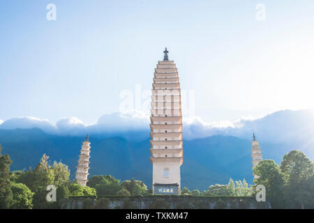 Des trois pagodes du temple Chongsheng, Yunnan, Dali Banque D'Images