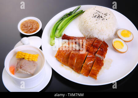 Hong Kong-style canard rôti Riz Banque D'Images