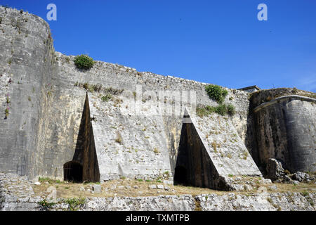Corfou, Grèce - CIRCA MAI 2019 Mur de la nouvelle forteresse Banque D'Images
