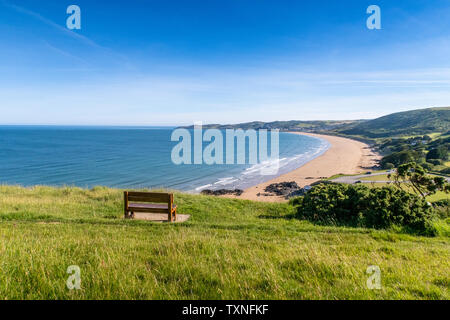 Vue paysage de Putsborough beach dans le Nord du Devon Woolacombe avec en arrière-plan Banque D'Images