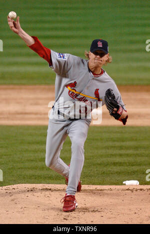 Cardinals de Saint-Louis pitcher Jeff Weaver (36) lance contre les Tigers de Detroit au cours de la première manche du Match 2 de la Série mondiale à Comerica Park à Detroit, le 22 octobre 2006. (UPI Photo/Kevin Dietsch) Banque D'Images