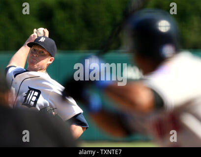 Le lanceur partant des Detroit Tigers Jeremy Bonderman lance à New York Mets' batter Jose Reyes dans la troisième manche à Comerica Park à Detroit le 9 juin 2007. Les Tigres défait les mets 8-7. (Photo d'UPI/Scott R. Galvin) Banque D'Images