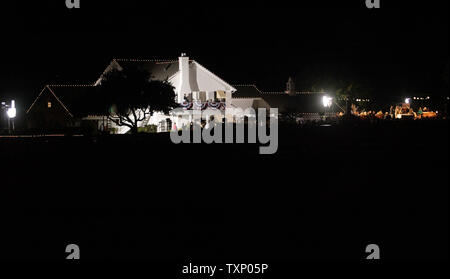 Le Southfork Ranch mansion allume le ranch pendant le 30e anniversaire de Dallas à Parker, Texas le 8 novembre 2008. (Photo d'UPI/Robert Hughes) Banque D'Images