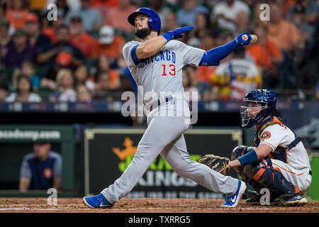 Chicago Cubs' David Bote flies out during the sixth inning of a baseball  game against the Miami Marlins, Sunday, Aug. 15, 2021, in Miami. (AP  Photo/Lynne Sladky Stock Photo - Alamy