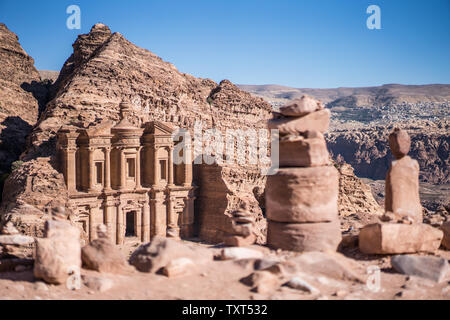 Monastère, Pétra, en Jordanie Banque D'Images