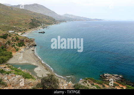 Autour de la rivière et forêt de palmiers de Preveli, sud de la Crète en Grèce Banque D'Images