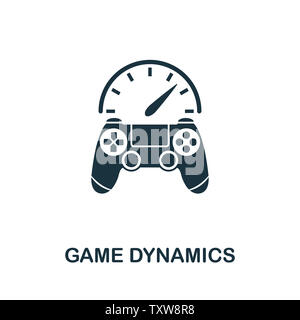 Icône dynamique de jeu. Signe créatif de la collection d'icônes de gamification. Icône dynamique de jeu à plat pour ordinateur et mobile Banque D'Images