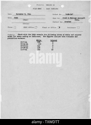 Jean René, Elston et al [Cas 9-BR-347] : Fichier Memo - Contacts de cas ; la portée et contenu : synthèse des progrès de l'affaire. Banque D'Images