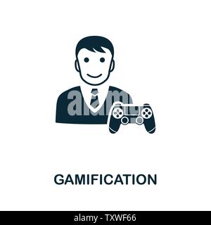 Symbole d'icône de vecteur de gamification. Signe créatif de la collection Icons. Icône de gamification plate pour ordinateur et mobile Illustration de Vecteur
