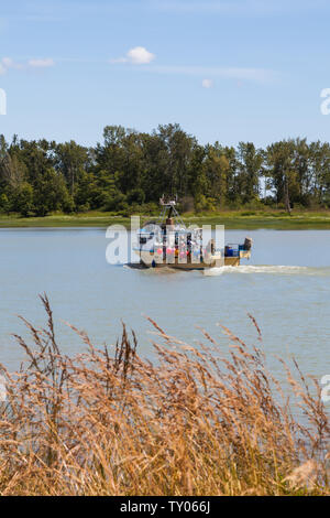 Retour au bateau de pêche commerciale dans le port de Steveston British Columbia Canada Banque D'Images