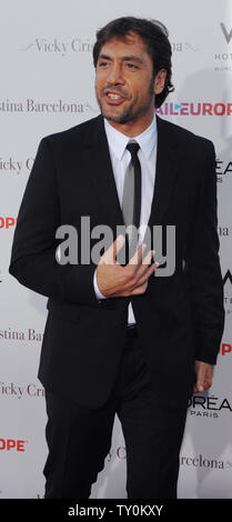 L'acteur espagnol Javier Bardem, un acteur dans réalisateur Woody Allen's nouvelle comédie romantique motion photo 'Vicky Cristina Barcelona', assiste à la première du film à Los Angeles le 4 août 2008. (Photo d'UPI/Jim Ruymen) Banque D'Images