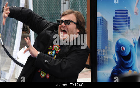 Acteur Jack Black assiste à la première de The animated motion photo 'Monsters vs. Aliens', à Universal City, en Californie le 22 mars 2009. (Photo d'UPI/Jim Ruymen) Banque D'Images