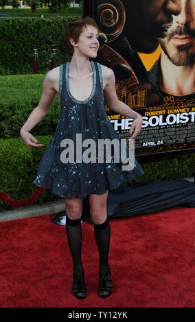 L'actrice Jenna Malone assiste à la première de the motion picture drame biographique 'le soliste', sur le terrain les studios Paramount à Los Angeles le 20 avril 2009. (Photo d'UPI/Jim Ruymen) Banque D'Images