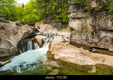 Warren Falls sur la rivière Mad, Green Mountain National Forest, comté de Washington, New York Banque D'Images