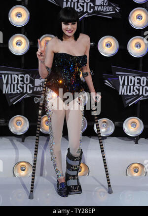 L'actrice Jessie J arrive sur les MTV Video Music Awards à Los Angeles le 28 août 2011 à Los Angeles. UPI/Jim Ruymen Banque D'Images