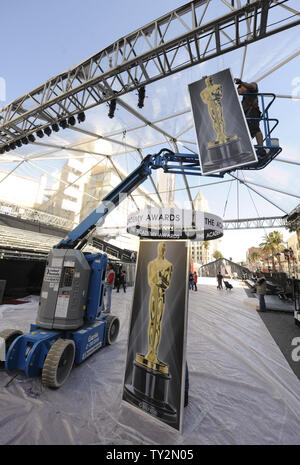 Les préparatifs sont en cours pour la 84e Academy Awards dans la section Hollywood de Los Angeles le 22 février 2012. Les oscars seront décernés le dimanche 26 février. UPI/Phil McCarten Banque D'Images