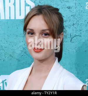 L'actrice Leighton Meester arrive à la MTV Movie Awards au Gibson Amphitheatre à Universal City, Californie, le 3 juin 2012. UPI/Jim Ruymen Banque D'Images