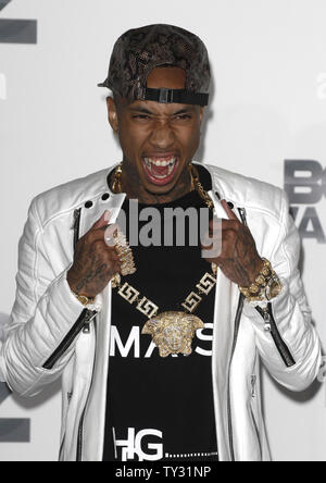 Le rappeur Tyga apparaît au cours de la backstage 12 BET Awards au Shrine Auditorium à Los Angeles le 1 juillet 2012. UPI/Jonathan Alcorn Banque D'Images