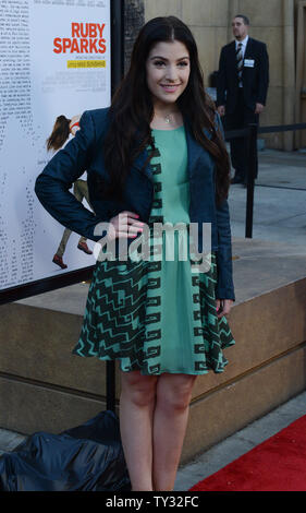 L'actrice Mimi Gianopulos assiste à la comédie romantique motion photo 'Ruby Sparks, à l'Egyptian Theatre dans la section Hollywood de Los Angeles le 19 juillet 2012. UPI/Jim Ruymen Banque D'Images