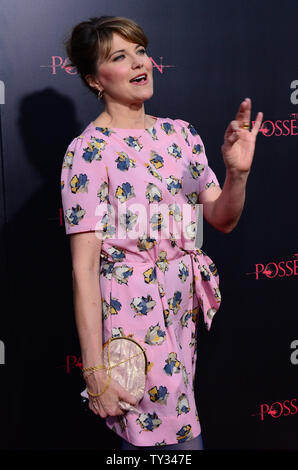 Lucy Lawless assiste à la première de the motion picture horreur thriller 'possession', à l'Arclight Cinerama Dome dans la section Hollywood de Los Angeles le 28 août 2012. UPI/Jim Ruymen Banque D'Images
