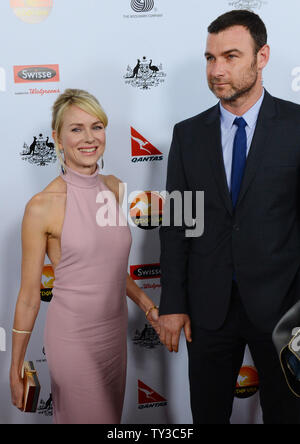 L'actrice Naomi Watts et son mari, l'acteur Liev Schreiber assister au G'DAY USA Los Angeles gala au JW Marriott à Los Angeles le 12 janvier 2013. UPI/Jim Ruymen Banque D'Images