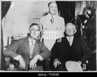 Franklin D. Roosevelt, Harry Woodring, et John Garner de Topeka, Kansas Banque D'Images