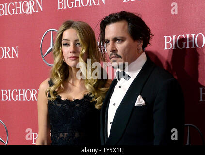 Ambre a entendu les acteurs Johnny Depp et assister à la 27e Festival International du Film de Palm Springs awards gala au Palm Springs Convention Center de Palm Springs, Californie le 2 janvier 2016. Photo par Jim Ruymen/UPI Banque D'Images